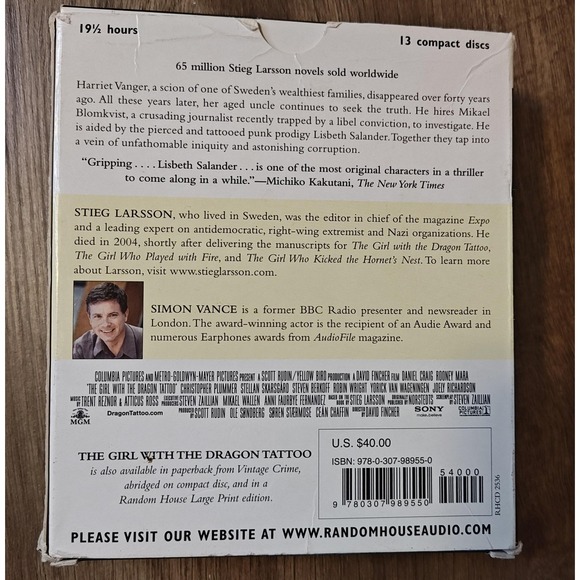 Stieg‎ Larsson Millennium Trilogy 3 Audiobook CD Set Simon Vance Unabridged Lot - Picture 3 of 8